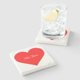 Romantisches Rotes Herz Personalisiert Steinuntersetzer