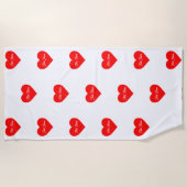 Romantisches Rotes Herz Personalisiert Strandtuch (Vorderseite)