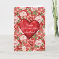 Romantisches rotes Herz rosa Blumen Valentinstag