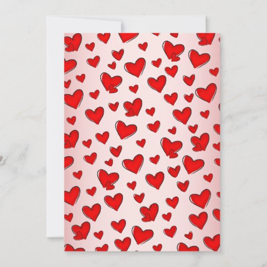 Romantisches Rotes Herz Valentinstag Abendessen Einladung (Rückseite)