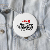 Romantisches Rotes Herz Valentinstag Design Button (Beispiel)