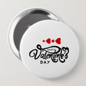 Romantisches Rotes Herz Valentinstag Design Button (Vorne & Hinten)