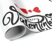 Romantisches Rotes Herz Valentinstag Design Geschenkpapier (Rolleneckpunkt)