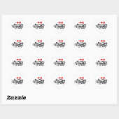 Romantisches Rotes Herz Valentinstag Design Herz-Aufkleber (Blatt)