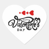 Romantisches Rotes Herz Valentinstag Design Herz-Aufkleber (Vorderseite)