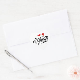 Romantisches Rotes Herz Valentinstag Design Herz-Aufkleber