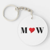 Romantisches rotes Herzklopfchen niedliche Initial Schlüsselanhänger (Vorderseite)