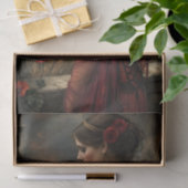 Romantisches rotes Kleid Küsten-Decoupage Seidenpapier (Geschenk)