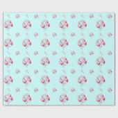 Romantisches rotes Liebe-Herz mit weißem Bogen Geschenkpapier (Flach)