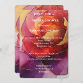 Romantisches Rotes Lila Gold Rose Blumenstrauß Bra Einladung (Vorne/Hinten)