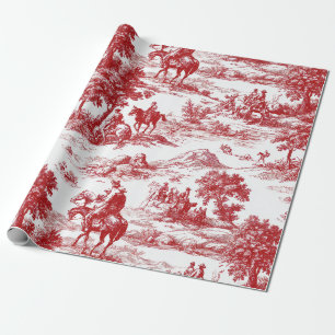 Romantisches rotes Pastoral-Toile-Naturmuster Geschenkpapier