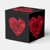 Romantisches rotes Rosenherz auf Schwarz Geschenkschachtel (Rückseite)