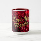 Romantisches rotes Rosenherz "Liebe dich für immer Tasse (Zentrum)