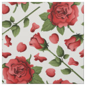 Romantisches rotes Rosenlaub Botanischer Garten Bl Stoff (Muster)