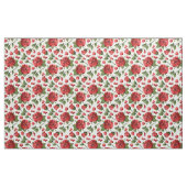 Romantisches rotes Rosenlaub Botanischer Garten Bl Stoff (Yard (91,4 cm))