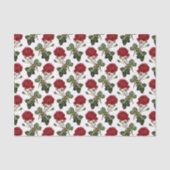 Romantisches rotes Rosenmuster Seidenpapier (Vorderseite)