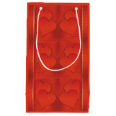 Romantisches rotes strahlendes Herzmuster Kleine Geschenktüte (Vorderseite)