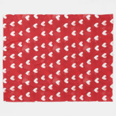 Romantisches Rotes Weißes Herz Fleecedecke (Vorderseite (Horizontal))