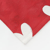 Romantisches Rotes Weißes Herz Fleecedecke (Ecke)