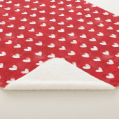 Romantisches Rotes Weißes Herz Sherpadecke (3/4)