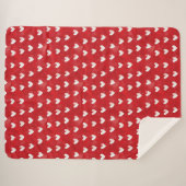 Romantisches Rotes Weißes Herz Sherpadecke (Vorderseite (Horizontal))