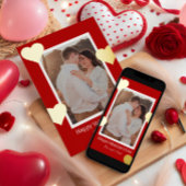 Romantisches Rotgold-Herzfoto Valentinstag Folien Feiertagskarte