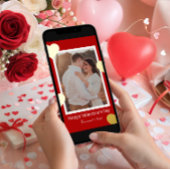 Romantisches Rotgold-Herzfoto Valentinstag Folien Feiertagskarte