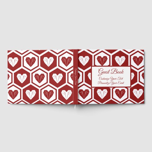Romantisches Rotlichtmuster Gästebuch (Voll)