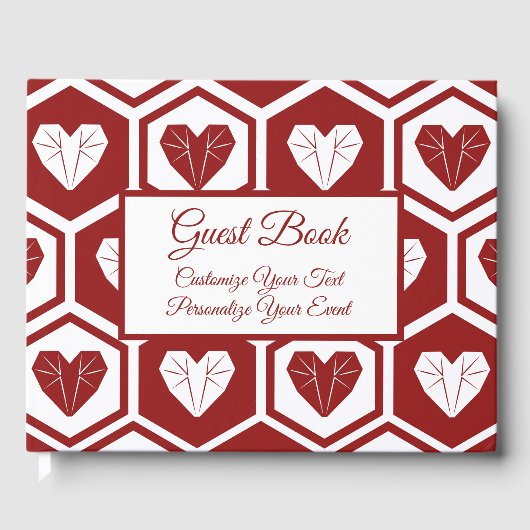 Romantisches Rotlichtmuster Gästebuch (Vorderseite)