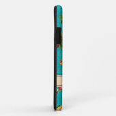 Romantisches Rotpfirsichmuster-Rose-Muster Aquamar Case-Mate iPhone Hülle (Hinten/Rechts)