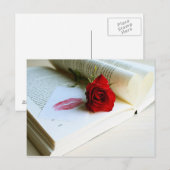 Romantisches rustikales Buch der Liebe Postkarte (Vorne/Hinten)
