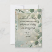 Romantisches Sage Green Eucalyptus arch Foto Hochz Dankeskarte (Rückseite)