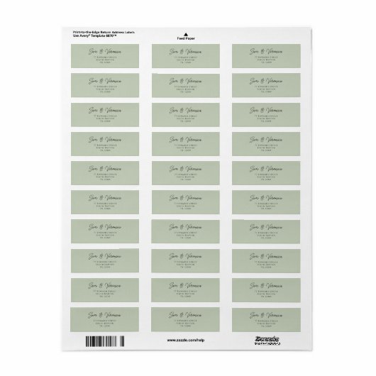 Romantisches Sage Return Address Label (Vorne)