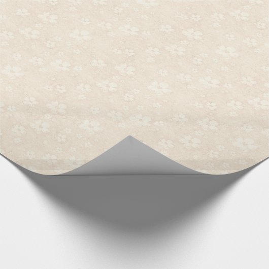 Romantisches SahneBlumen-Muster Geschenkpapier (Ecke)