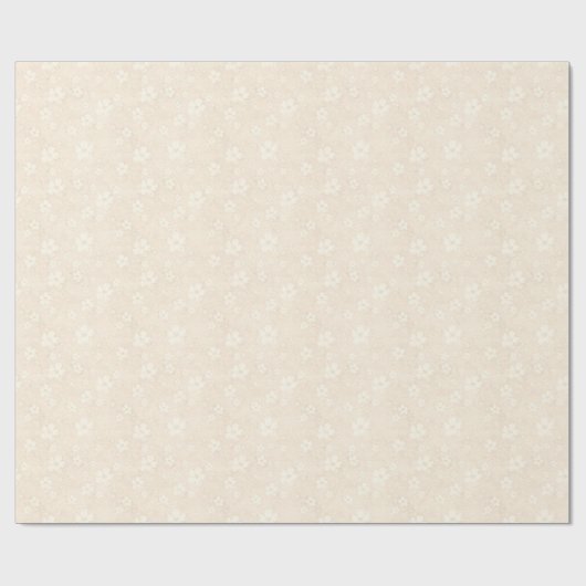 Romantisches SahneBlumen-Muster Geschenkpapier (Flach)