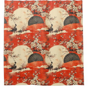 Romantisches Sakura-Kimono-Paar-Muster (1) Duschvorhang