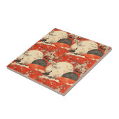 Romantisches Sakura-Kimono-Paar-Muster (1) Fliese (Seite)