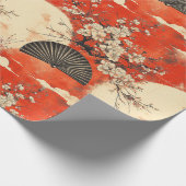 Romantisches Sakura-Kimono-Paar-Muster (1) Geschenkpapier (Ecke)
