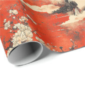 Romantisches Sakura-Kimono-Paar-Muster (1) Geschenkpapier (Rolleneckpunkt)