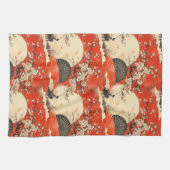 Romantisches Sakura-Kimono-Paar-Muster (1) Geschirrtuch (Horizontal)
