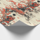 Romantisches Sakura-Kimono-Paar-Muster (2) Geschenkpapier (Ecke)