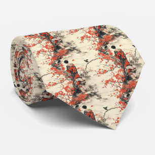 Romantisches Sakura-Kimono-Paar-Muster (2) Krawatte