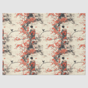 Romantisches Sakura-Kimono-Paar-Muster (2) Seidenpapier