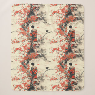 Romantisches Sakura-Kimono-Paar-Muster (2) Sherpadecke