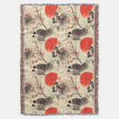 Romantisches Sakura-Kimono-Paar-Muster (3) Decke (Vorderseite Vertikal)