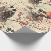 Romantisches Sakura-Kimono-Paar-Muster (3) Geschenkpapier (Ecke)