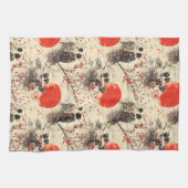 Romantisches Sakura-Kimono-Paar-Muster (3) Geschirrtuch (Horizontal)