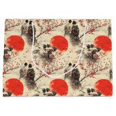 Romantisches Sakura-Kimono-Paar-Muster (3) Große Geschenktüte (Vorderseite)