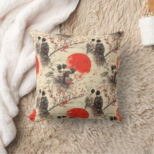 Romantisches Sakura-Kimono-Paar-Muster (3) Kissen