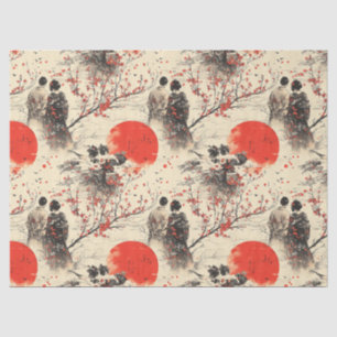 Romantisches Sakura-Kimono-Paar-Muster (3) Seidenpapier